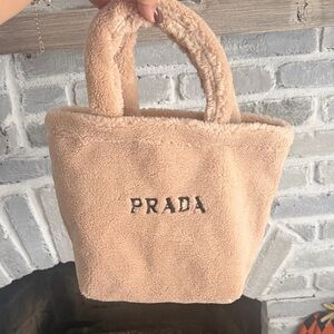 Prada Beige Shearling Tote - GWP